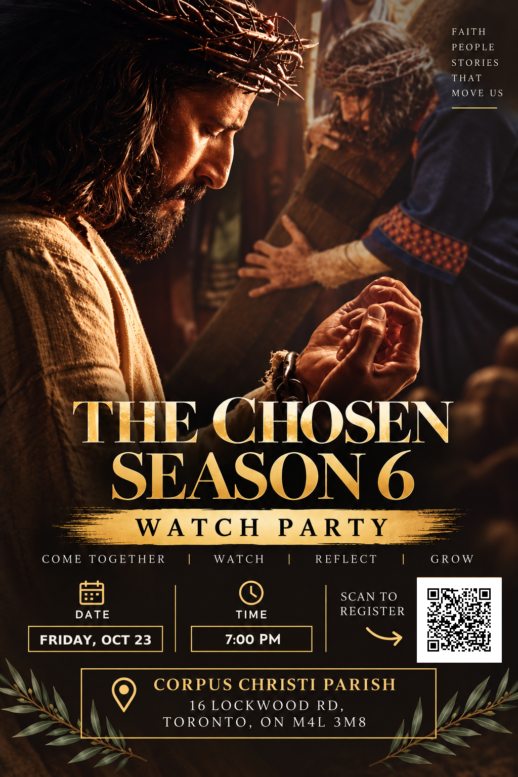 Jesus Crown of Thorns Cross QR Code