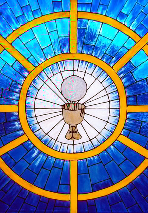 Stained glass Ciborium Host
