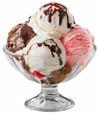 Chocolate Strawberry Vanilla Ice Cream Cup